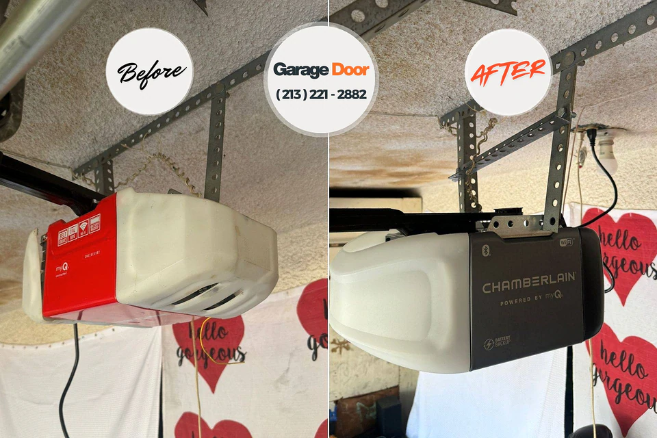 Before and after: garage door repair West Belmar, NJ